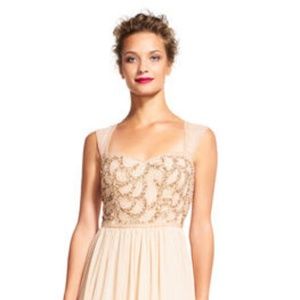 Chiffon Dress with Rose Beaded Bodice